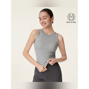 OGL Cotton Air Crewneck New Airy Bra Tank Gray medium Sleeveless NWT